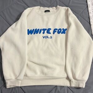 Light Yellow White Fox Crewneck FLAWED!!!